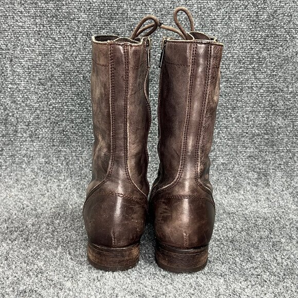 All Saints Spitalfields boots Women's 8 Rustic Brown Leather Moto Combat Lace Up - Picture 6 of 14